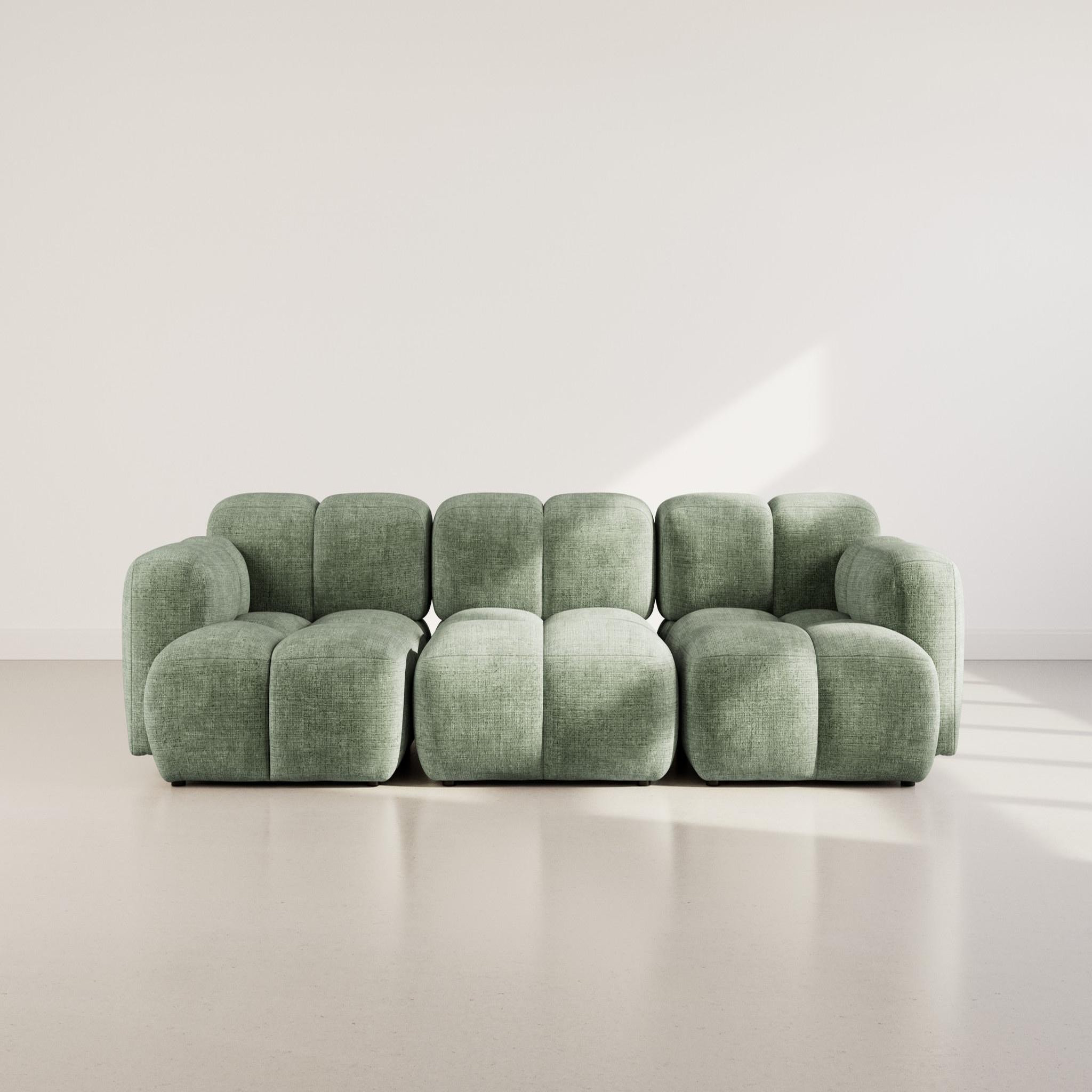 Voir la diapositive 2 : BEST MOBILIER Grace - canapé modulable 3 places en velours texturé