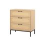 Voir la diapositive 1 : BEST MOBILIER Nagato - commode - cannage et effet bois - 70 cm