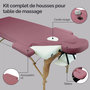 Voir la diapositive 3 : VIVEZEN Kit complet de housses pour table de massage - Éponge - Vieux rose