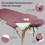 Voir la diapositive 3 : VIVEZEN Kit complet de housses pour table de massage - Éponge - Vieux rose