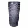 Paris Prix Vase Déco en Verre  Relief Losange  23cm Gris Foncé