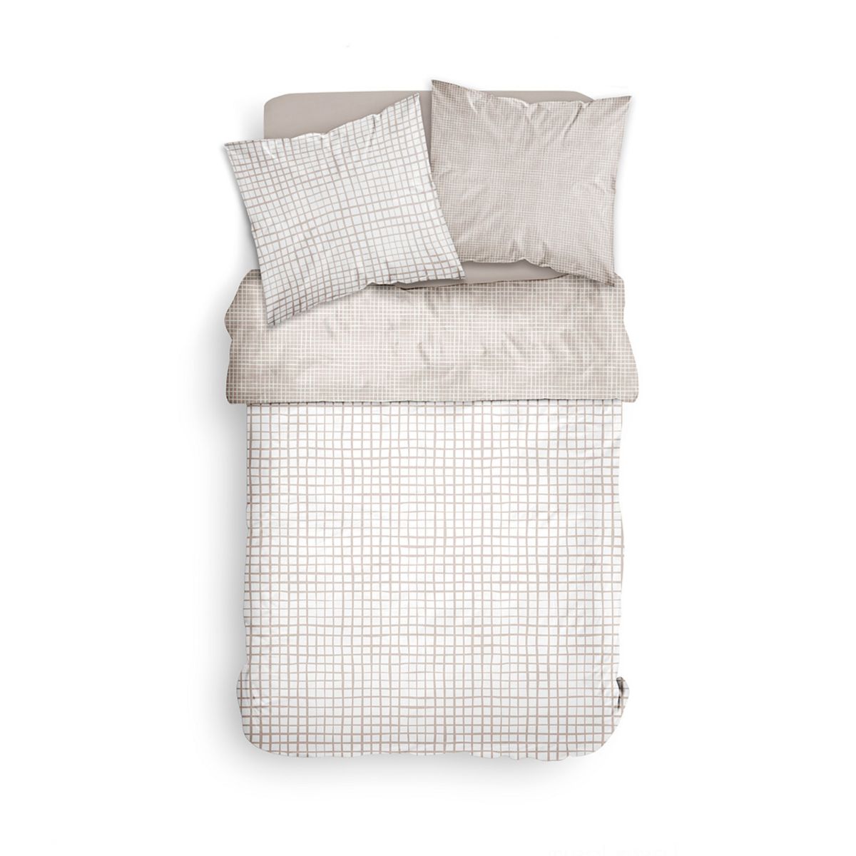 TODAY Parure housse de couette en polyester motif à carreaux QUADRI