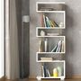 Voir la diapositive 3 : TOILINUX Etagère bibliothèque design scandinave Blok - L. 60 x H. 165 cm - Blanc