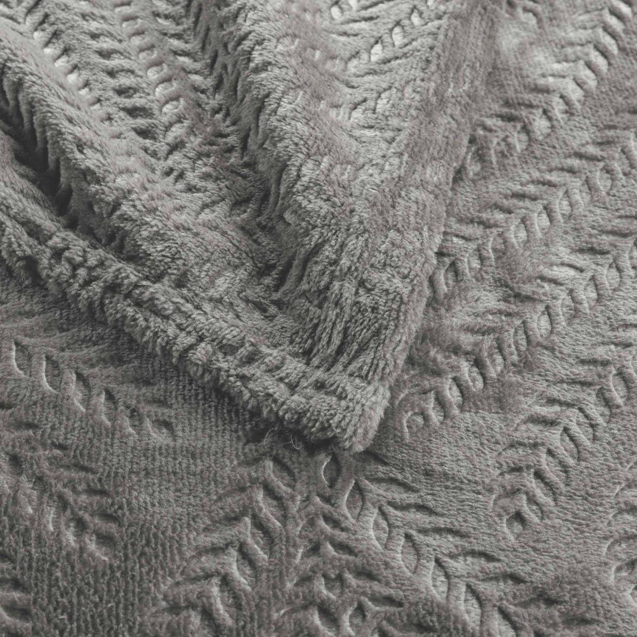 Voir la diapositive 2 : Douceur d'Intérieur Plaid uni en flanelle  nelia  125x150cm gris