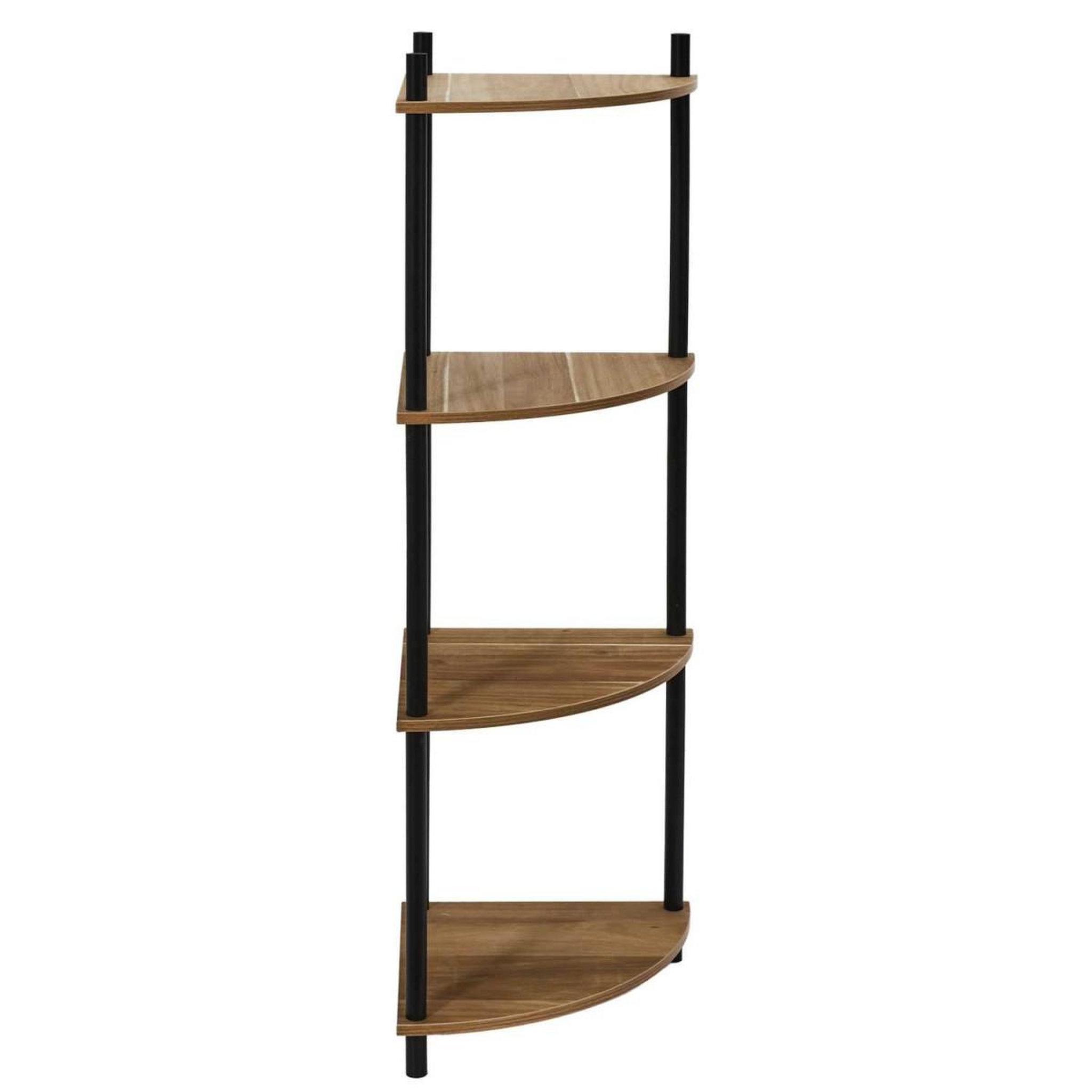 Voir la diapositive 2 : The Home Deco Factory Étagère d'angle 4 niveaux  carol  112cm marron