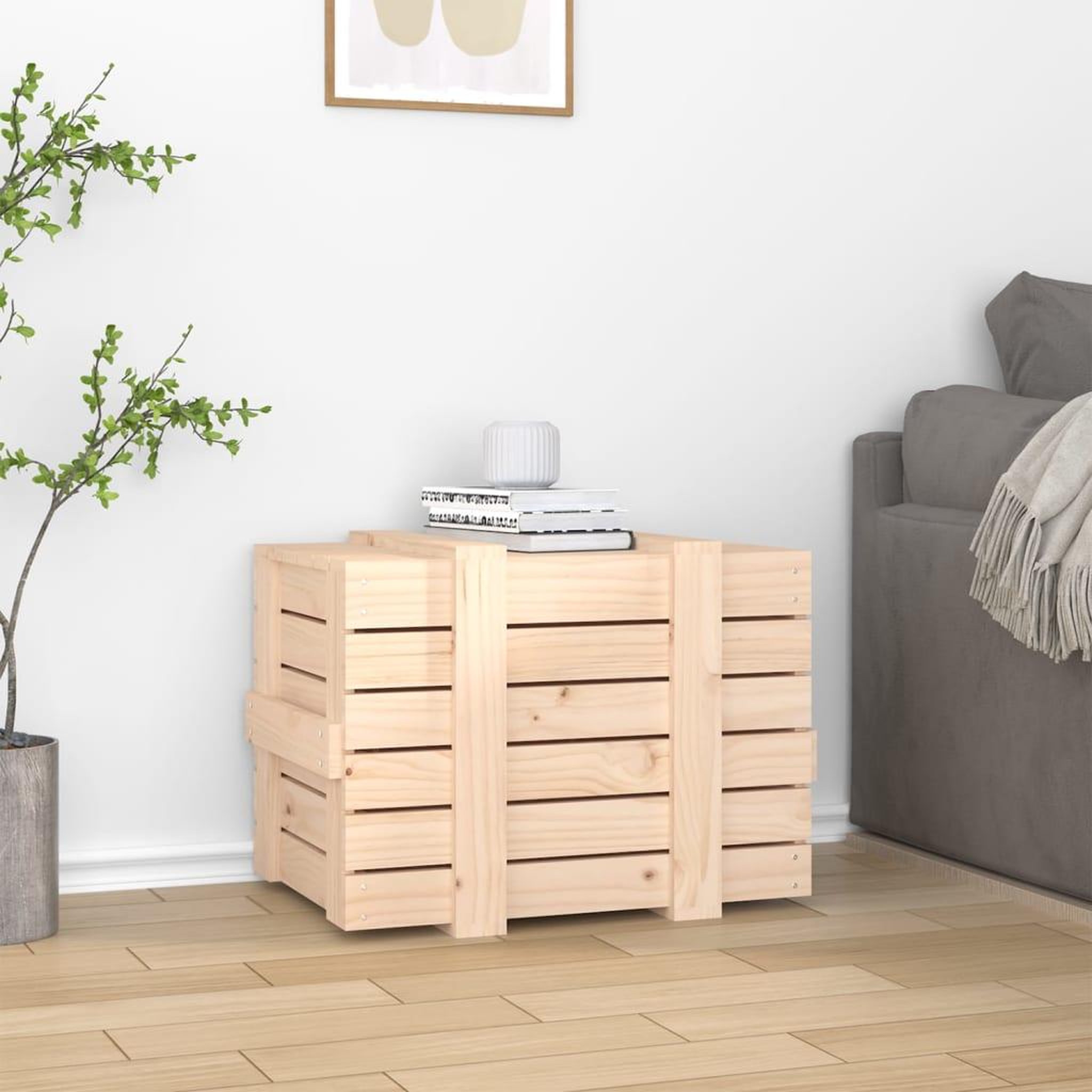 Voir la diapositive 3 : VIDAXL Boîte de rangement 58x40,5x42 cm Bois massif de pin