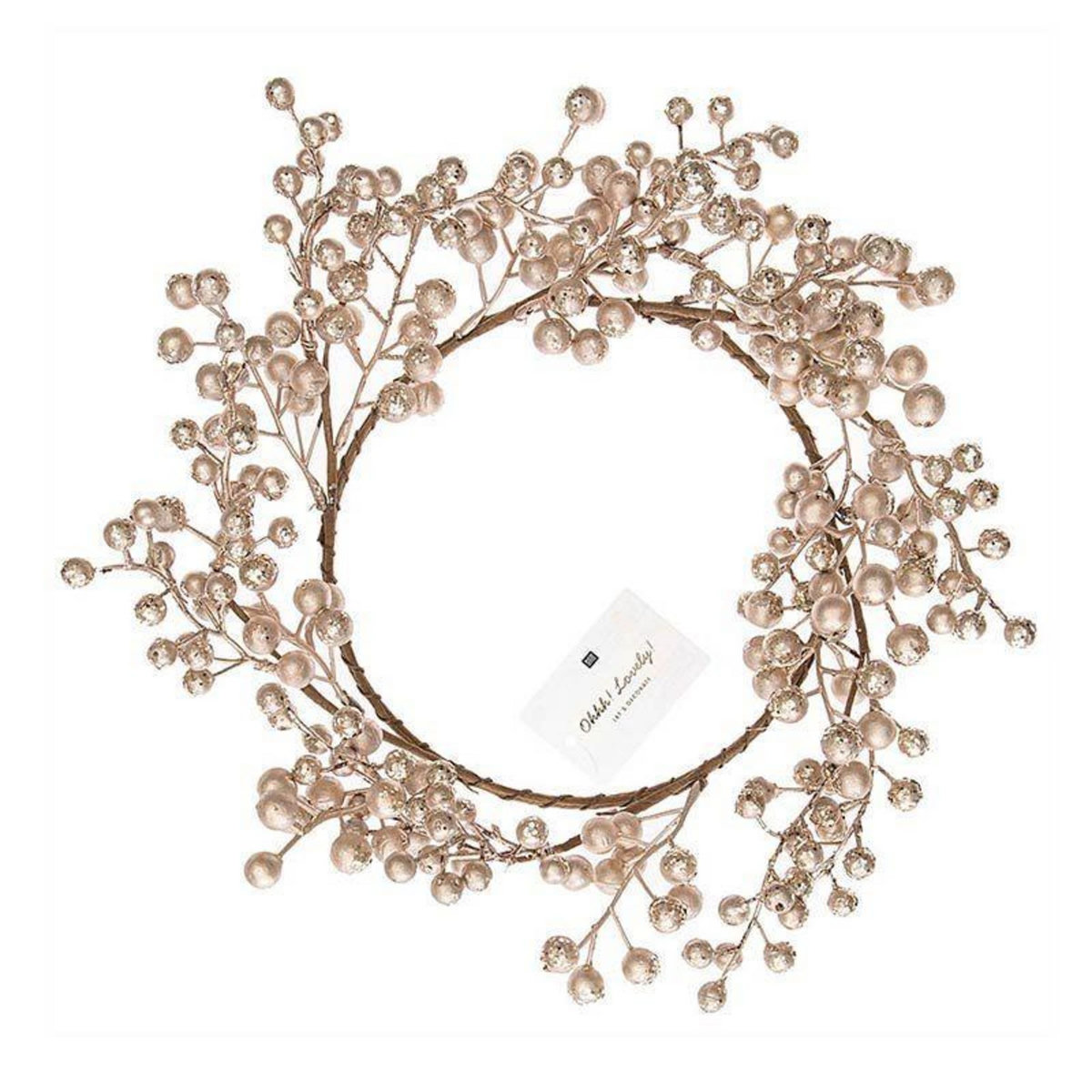 RICO DESIGN Couronne de baies dorées Ø 17 cm