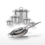 ELO Lot de Faitouts 12/14/16/20/26 cm et Poêles 24/32 cm Elo Relief Solution