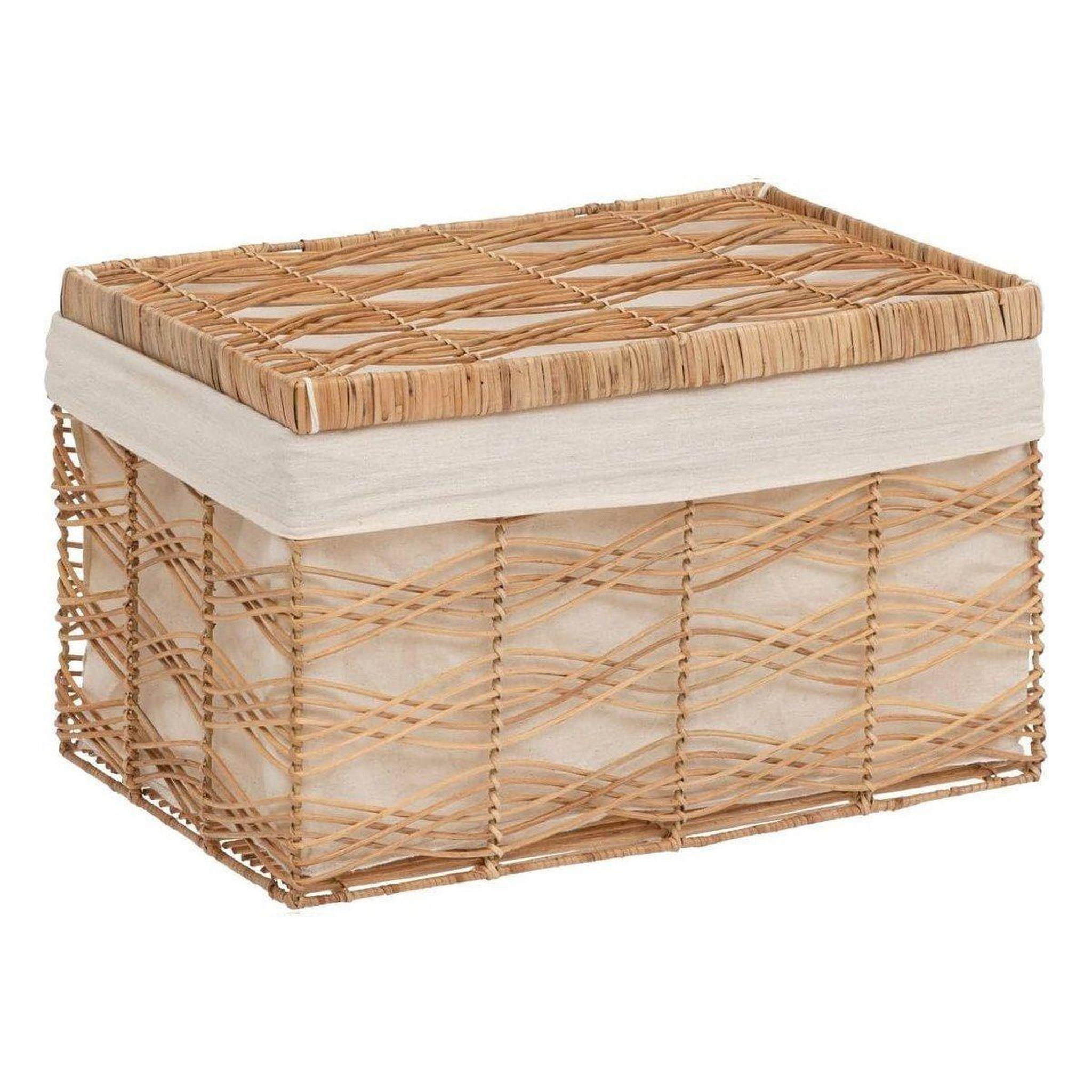 Voir la diapositive 2 : ATMOSPHERA Lot de 3 malles en rotin  rosy  59cm naturel