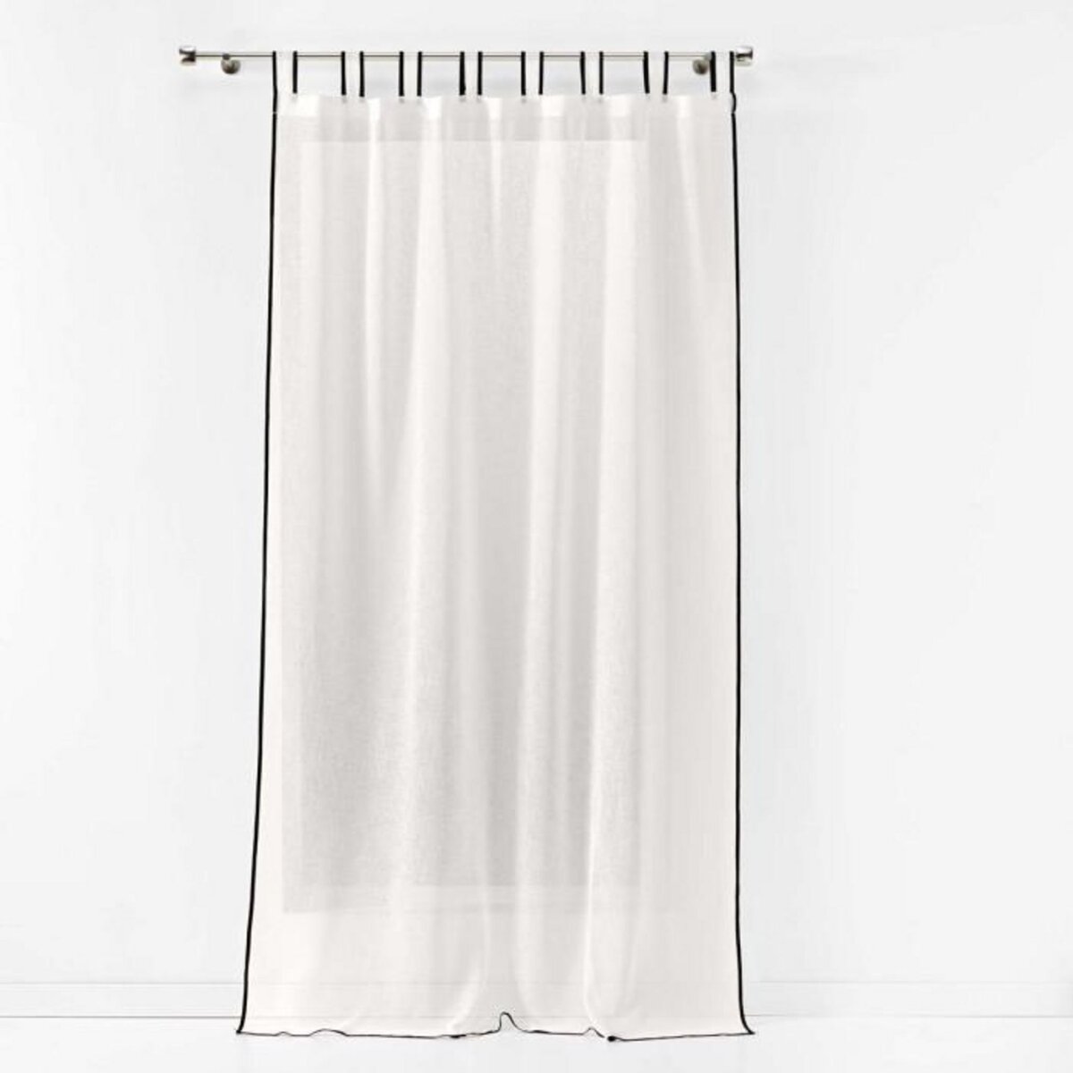 Paris Prix Rideau Voilage à Passants  Casalina  140x280cm Blanc & Noir