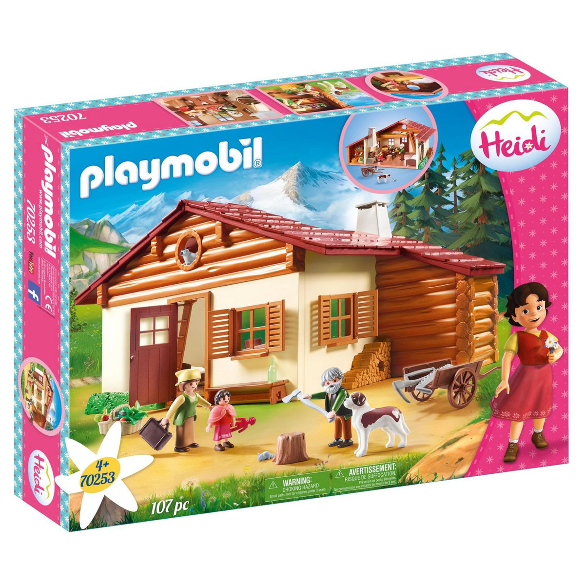 PLAYMOBIL 70253 - Heidi - Heidi avec grand-père et chalet