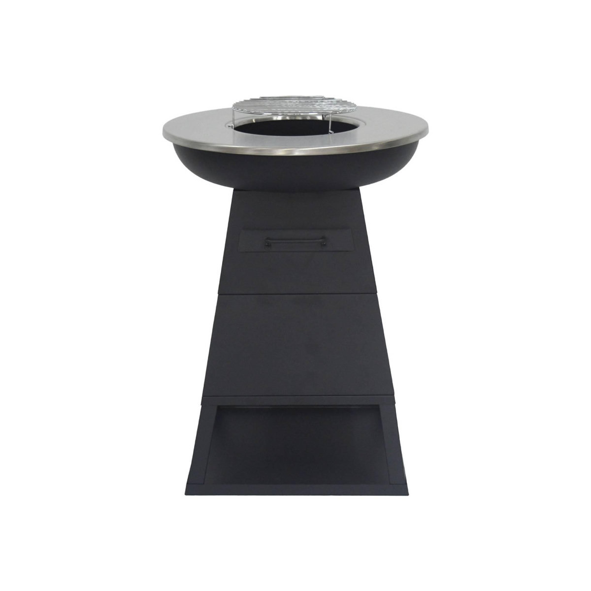 SWEEEK Brasero barbecue Ø59cm noir avec grille de cuisson et espace de rangement - Izalco