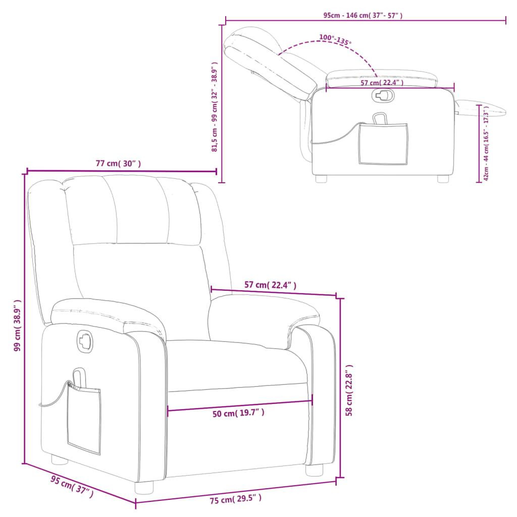 Voir la diapositive 6 : VIDAXL Fauteuil de massage inclinable rouge similicuir