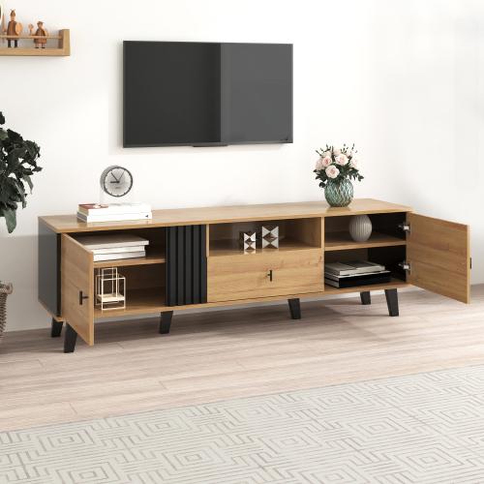 Voir la diapositive 5 : MERAX Meuble tv naturel 170 cm panneau de particules