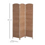 Voir la diapositive 3 : HOMCOM Paravent séparateur de pièce pliable 3 panneaux dim. 135L x 180H cm bois osier tressé