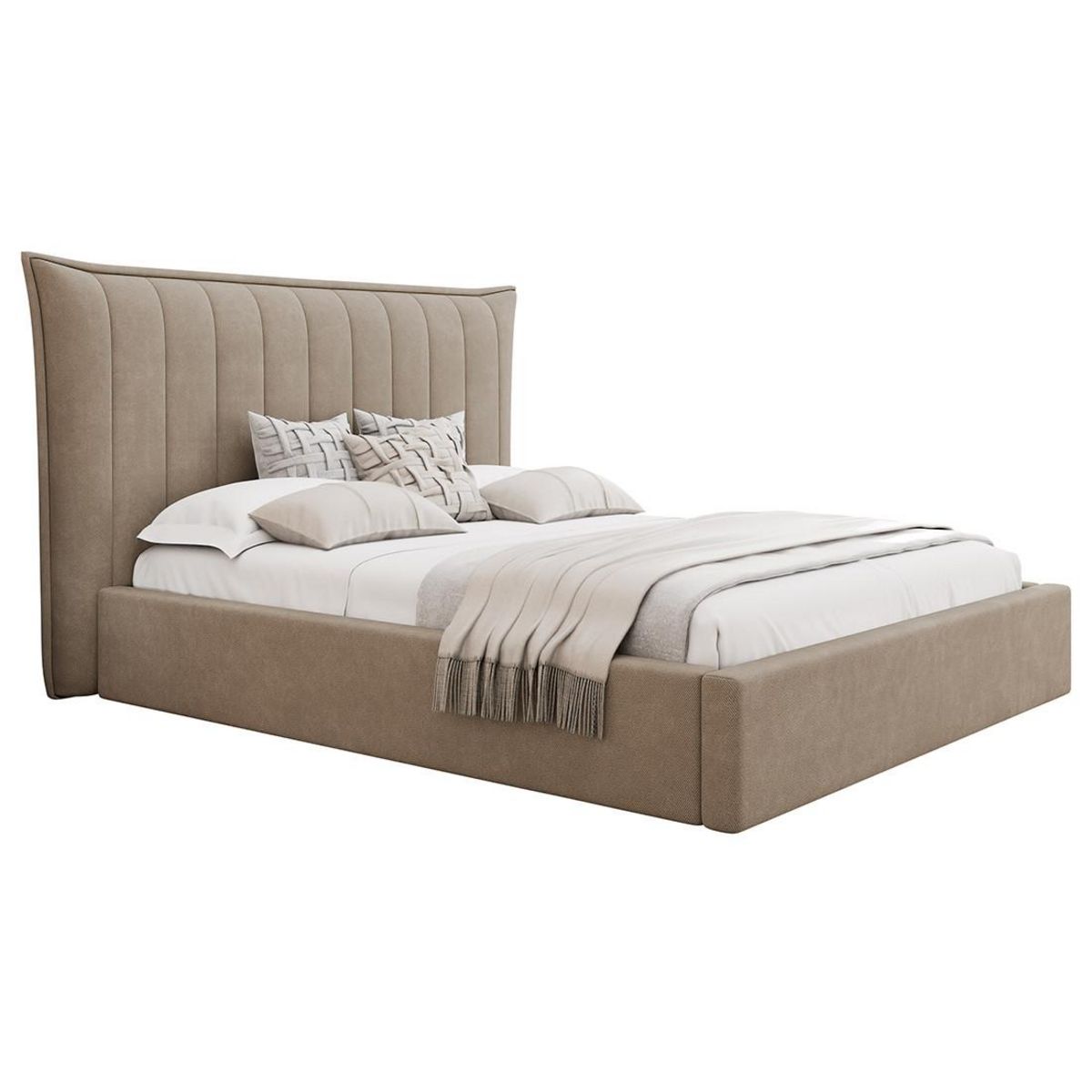 BEST MOBILIER Esmee - lit coffre - 140x200 cm - en velours - sommier inclus