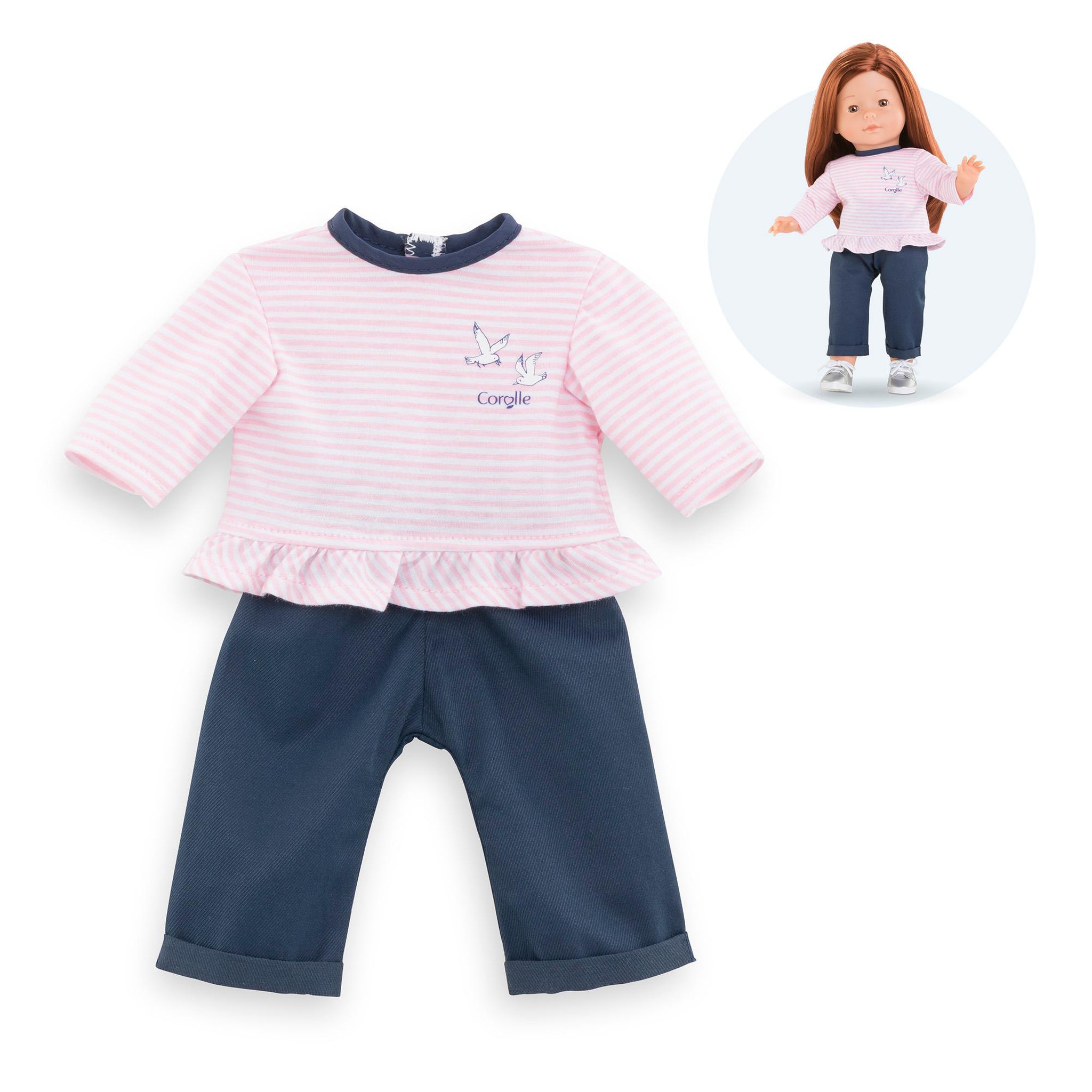 Voir la diapositive 1 : Corolle T-shirt et Pantalon Bords de Loire pour poupée ma Corolle