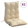 Voir la diapositive 2 : VIDAXL Coussins de chaise a dossier bas lot de 2 beige tissu oxford