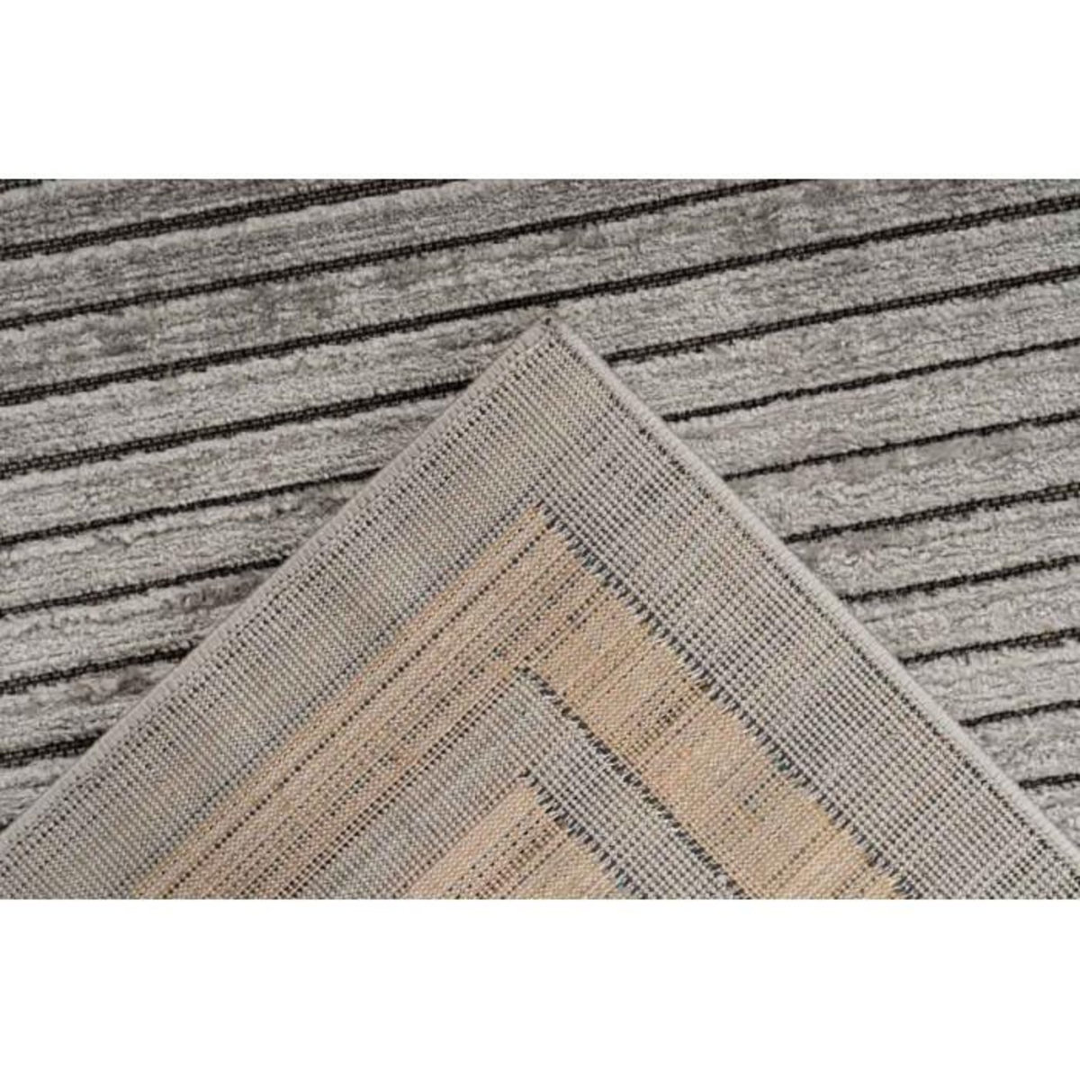 Paris Prix Tapis Tissé à Poils Courts Vintage  Madita  Gris