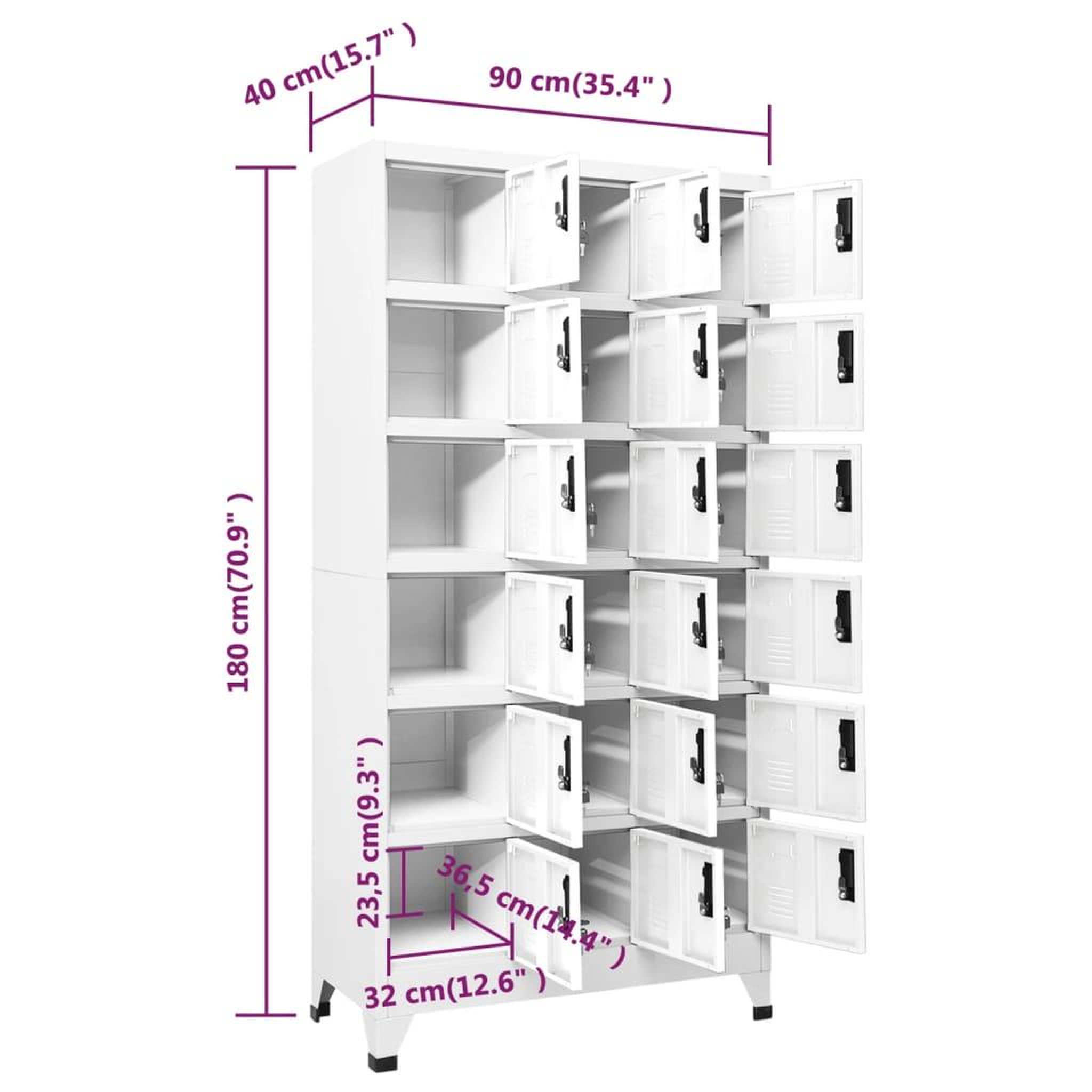 Voir la diapositive 6 : VIDAXL Armoire a casiers Blanc 90x40x180 cm Acier