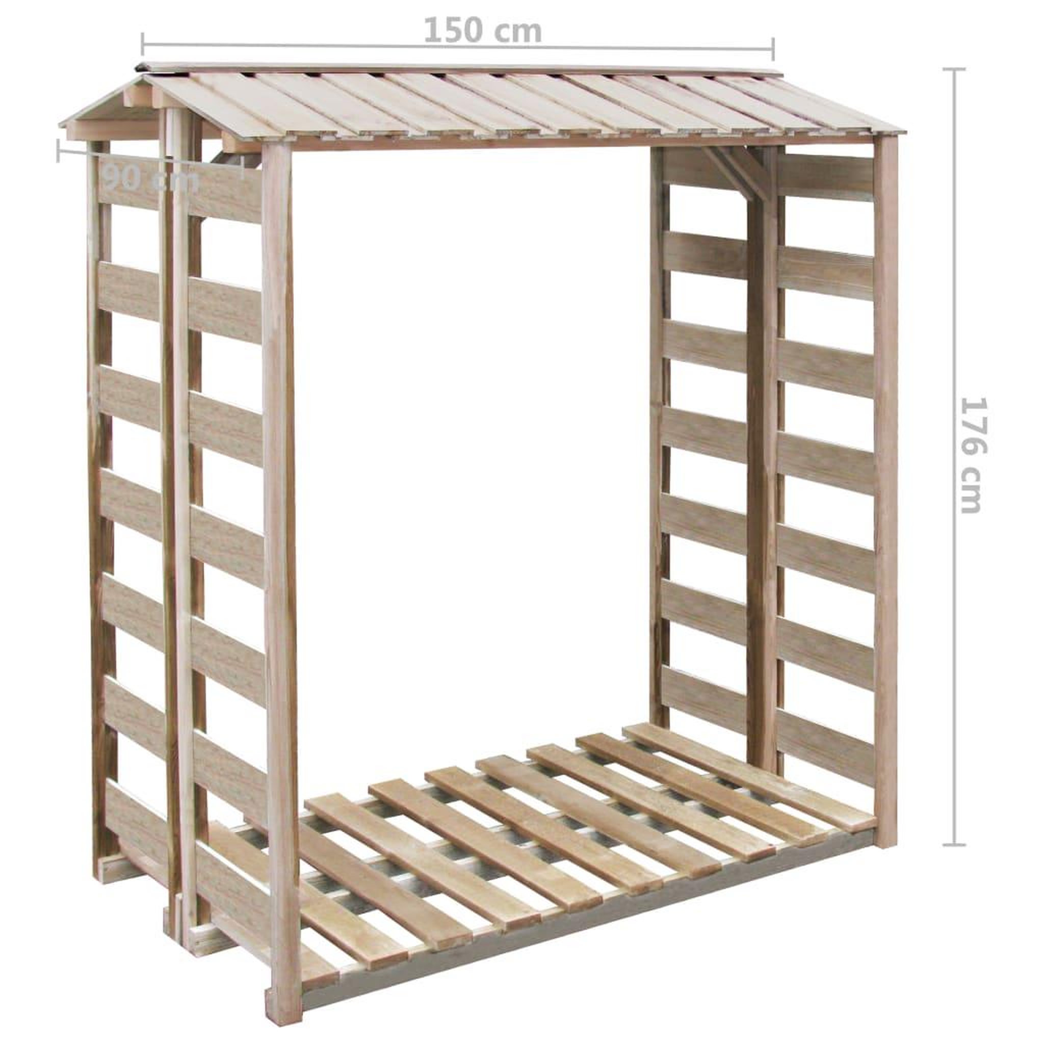 Voir la diapositive 4 : VIDAXL Abri de stockage a bois de chauffage 150x90x176 cm Pin impregne