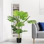 Voir la diapositive 4 : HOMCOM Arbre artificiel plante artificielle Monstera H. 120 cm tronc branches lichen feuilles de tortue grand réalisme pot inclus