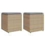 Voir la diapositive 1 : VIDAXL Tabourets de jardin avec coussins lot de 2 beige resine tressee