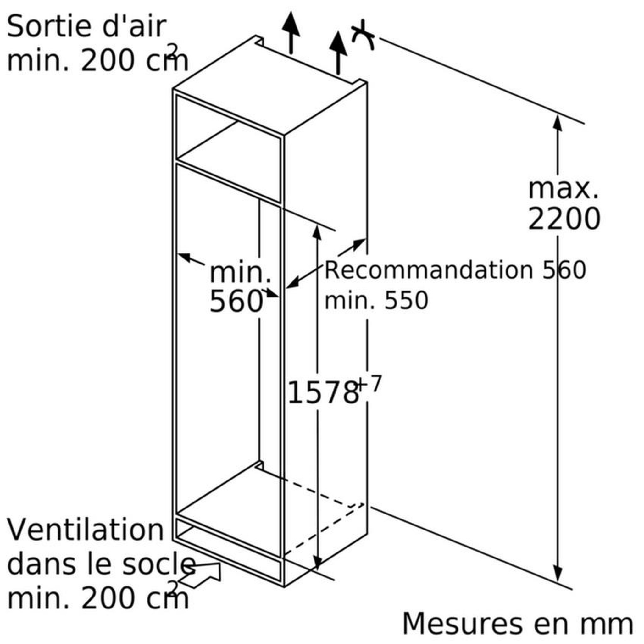 Voir la diapositive 4 : Siemens Réfrigérateur 1 porte intégrable à pantographe 248l - ki72lade0