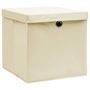 Voir la diapositive 2 : VIDAXL Boîtes de rangement avec couvercles 4 pcs 28x28x28 cm Creme