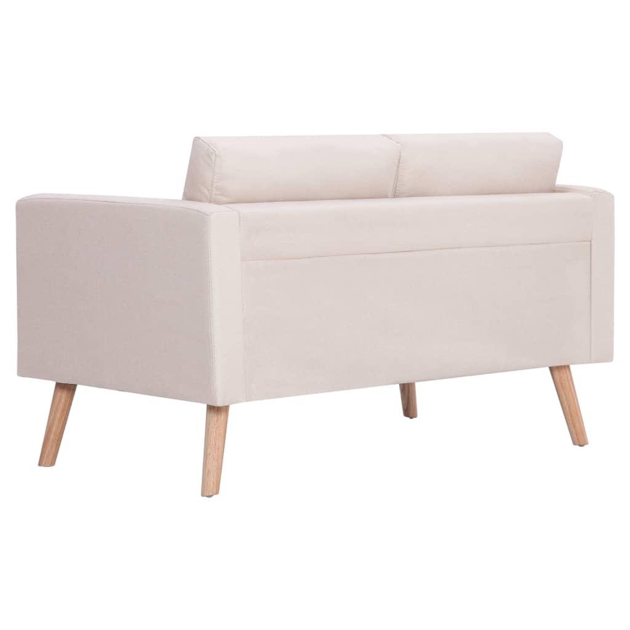 Voir la diapositive 4 : VIDAXL Canape a 2 places Tissu Creme