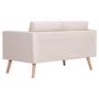 Voir la diapositive 4 : VIDAXL Canape a 2 places Tissu Creme