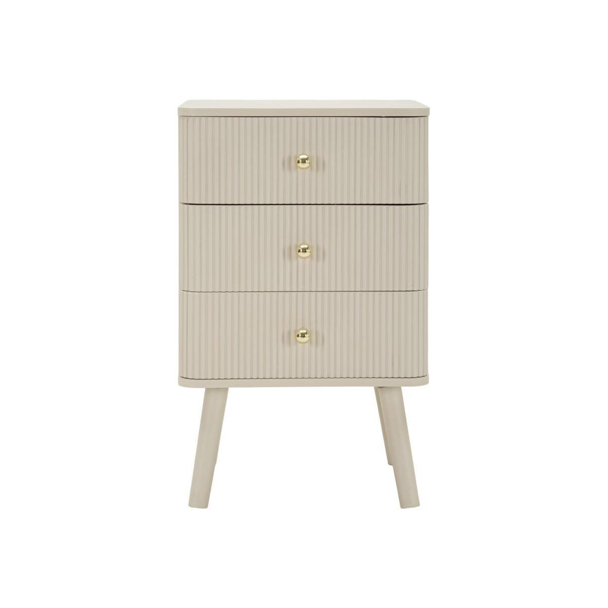 Voir la diapositive 2 : Paris Prix Table de chevet 3 tiroirs  shy  61cm blanc