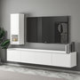 Voir la diapositive 3 : Habitat et Jardin Meuble TV avec étagère murale en bois  Sema  - 160 x 30 x 35 cm - Blanc