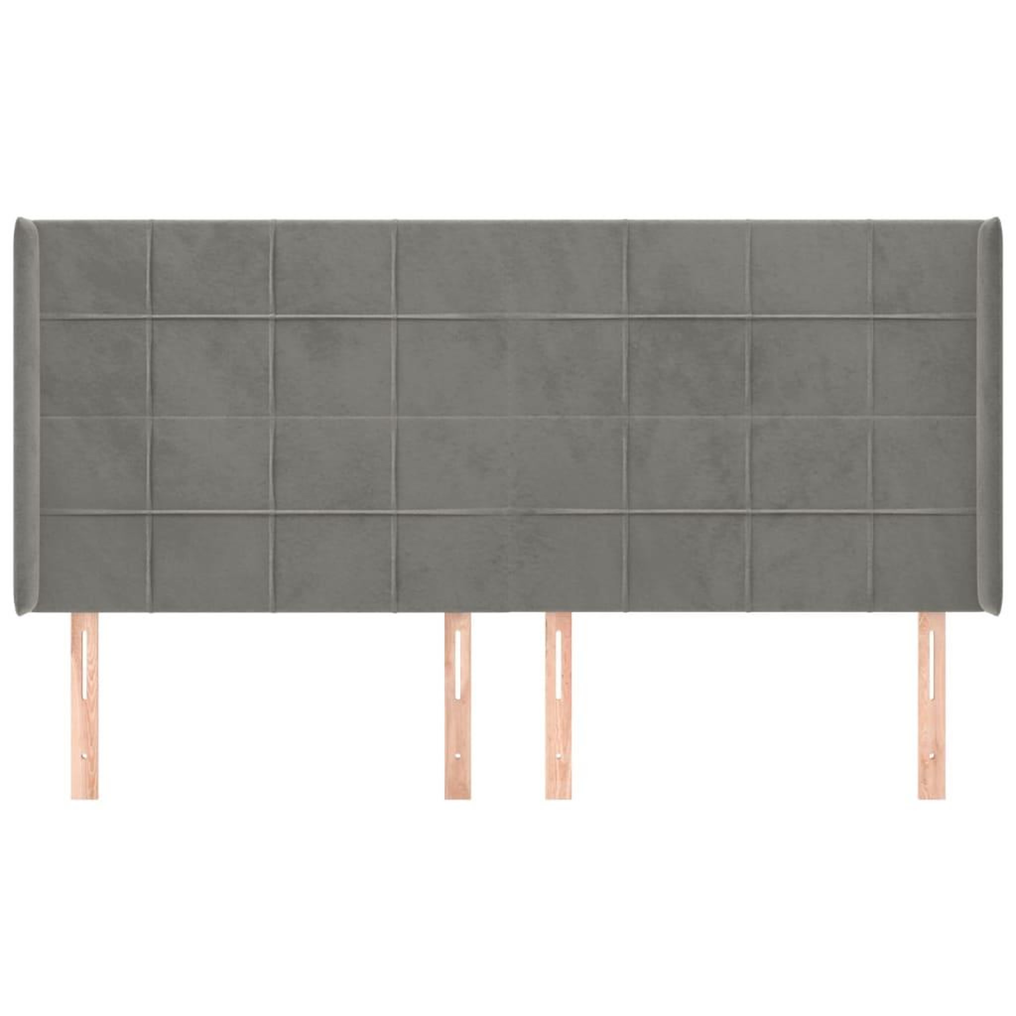 Voir la diapositive 3 : VIDAXL Tete de lit avec oreilles Gris clair 203x16x118/128 cm Velours