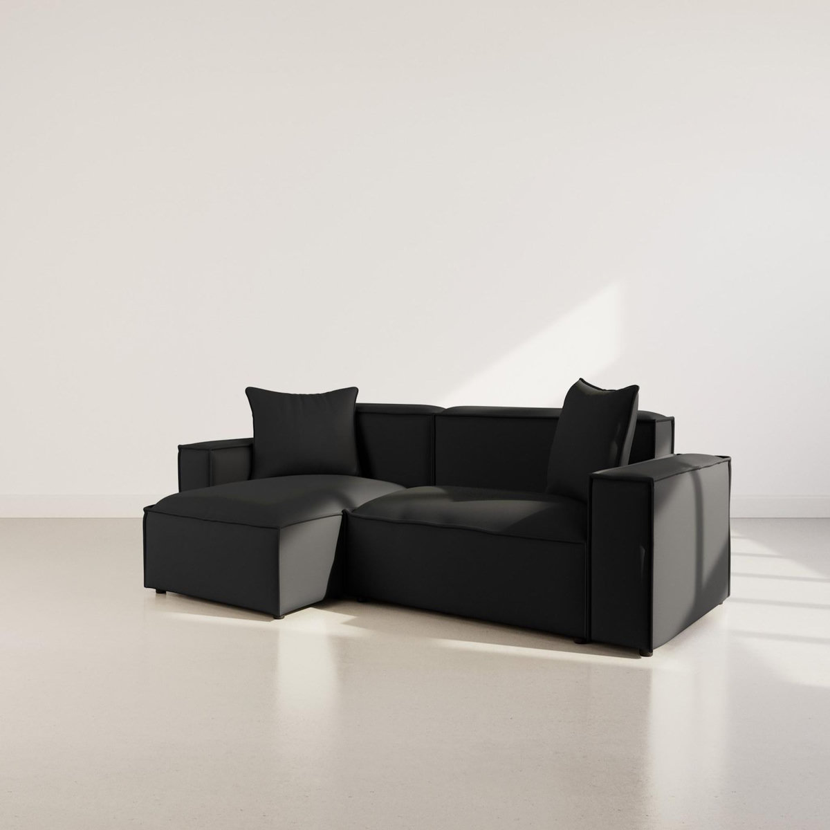 BEST MOBILIER Atlas - canapé d'angle réversible 4 places en velours texturé