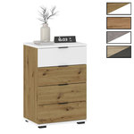 IDIMEX Table de chevet 4 tiroirs TARBES en mélaminé. Coloris disponibles : Bicolore