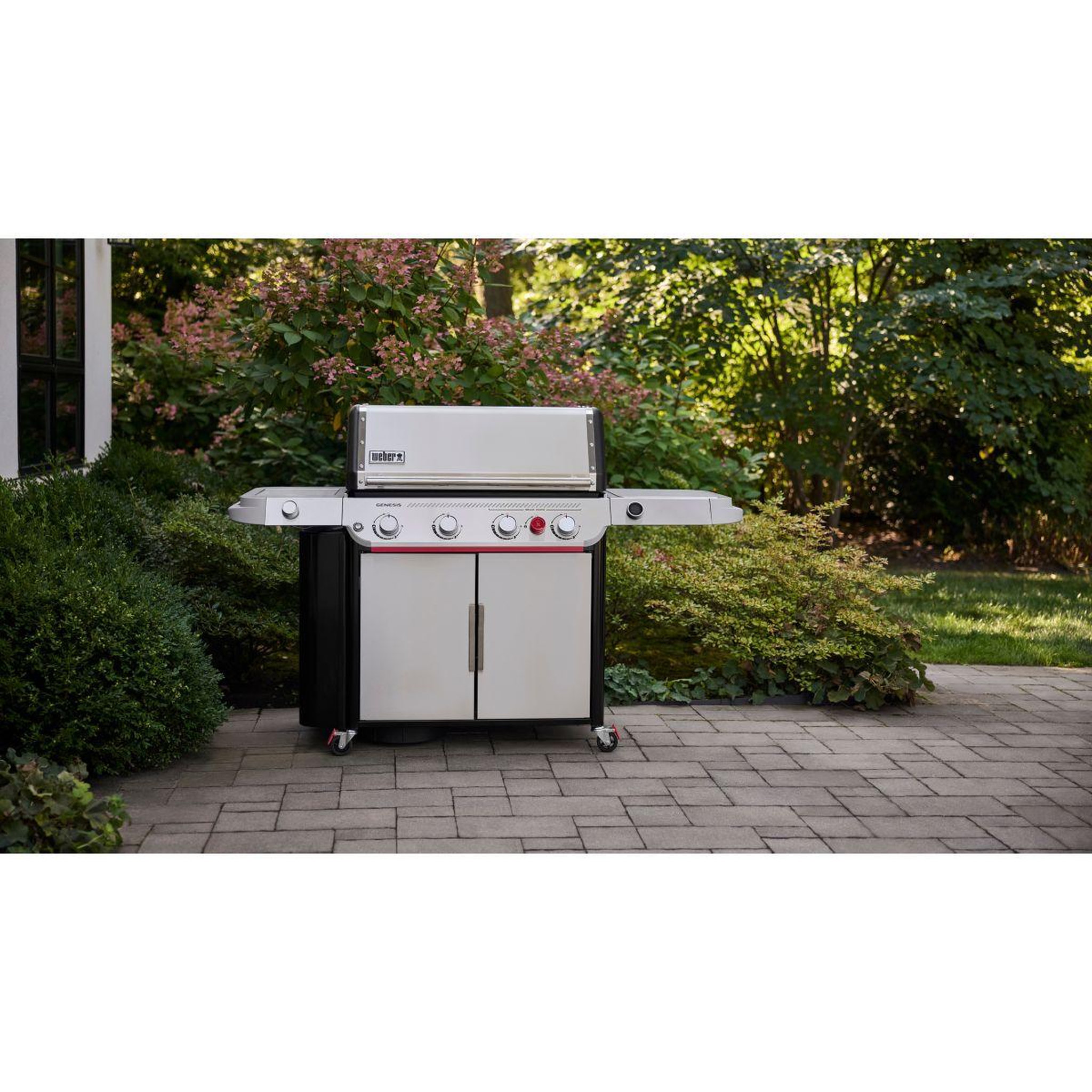 Voir la diapositive 4 : Weber Barbecue gaz genesis sp-435 4 brûleurs réchaud latéral thermomètre digital sur chariot, 86x48 cm