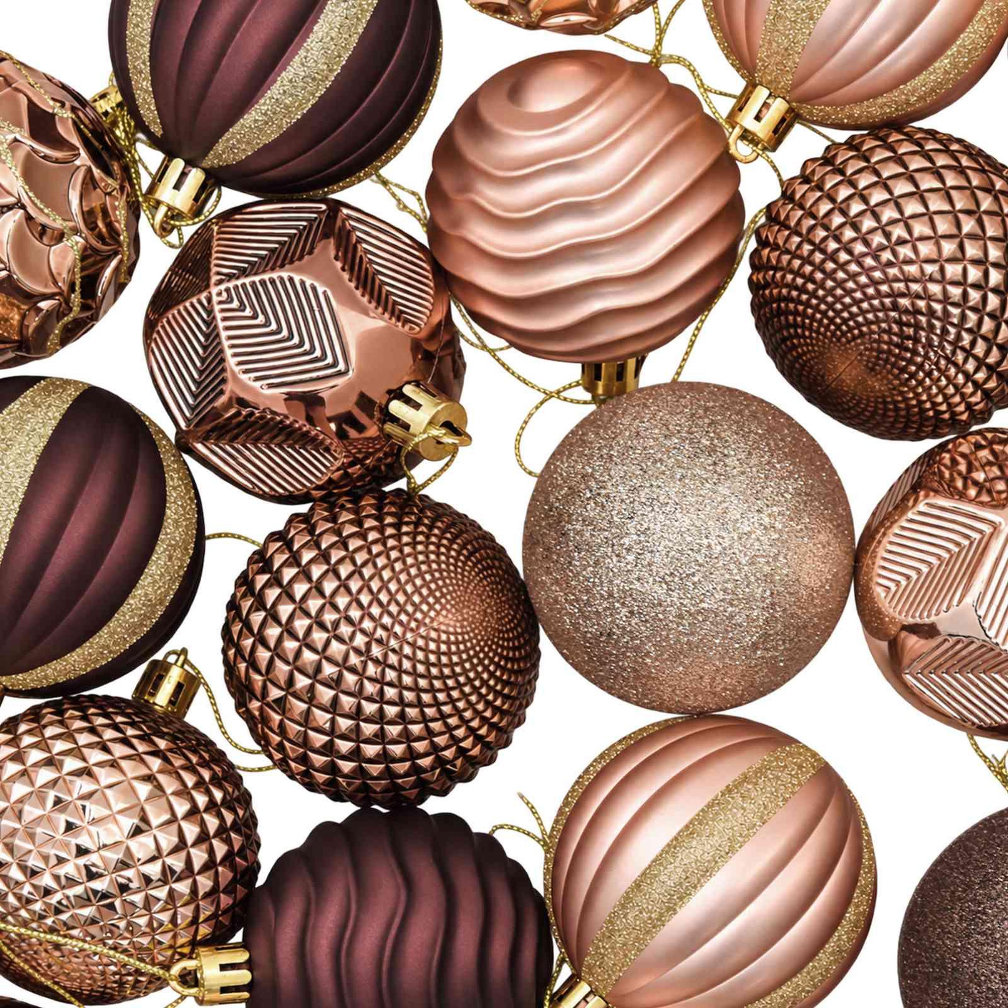 Voir la diapositive 6 : VIDAXL Ensemble de boules de Noël 36 pc Champagne et brun Diam. 6 cm