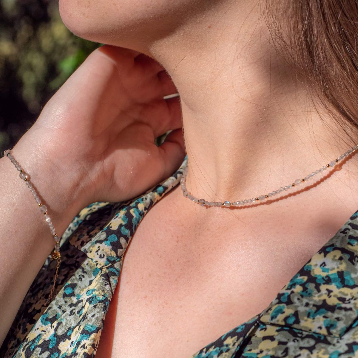 SLOYA Collier Paloma en pierres Labradorite