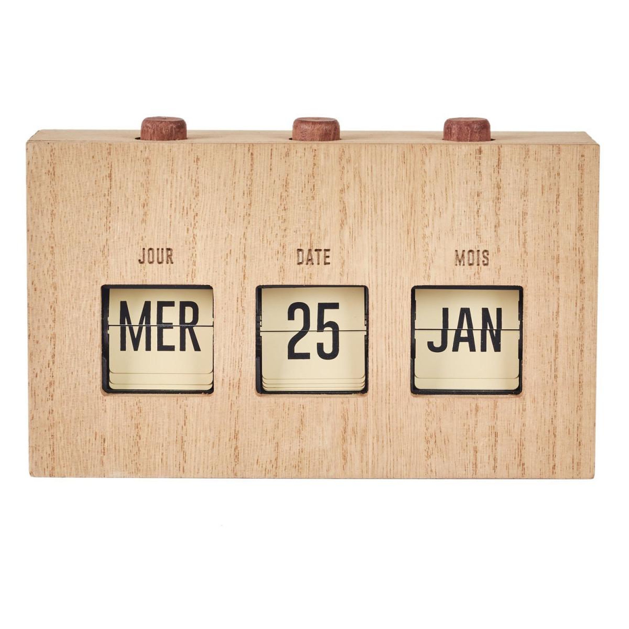 The Home Deco Factory Calendrier perpétuel  flip flap  19cm naturel