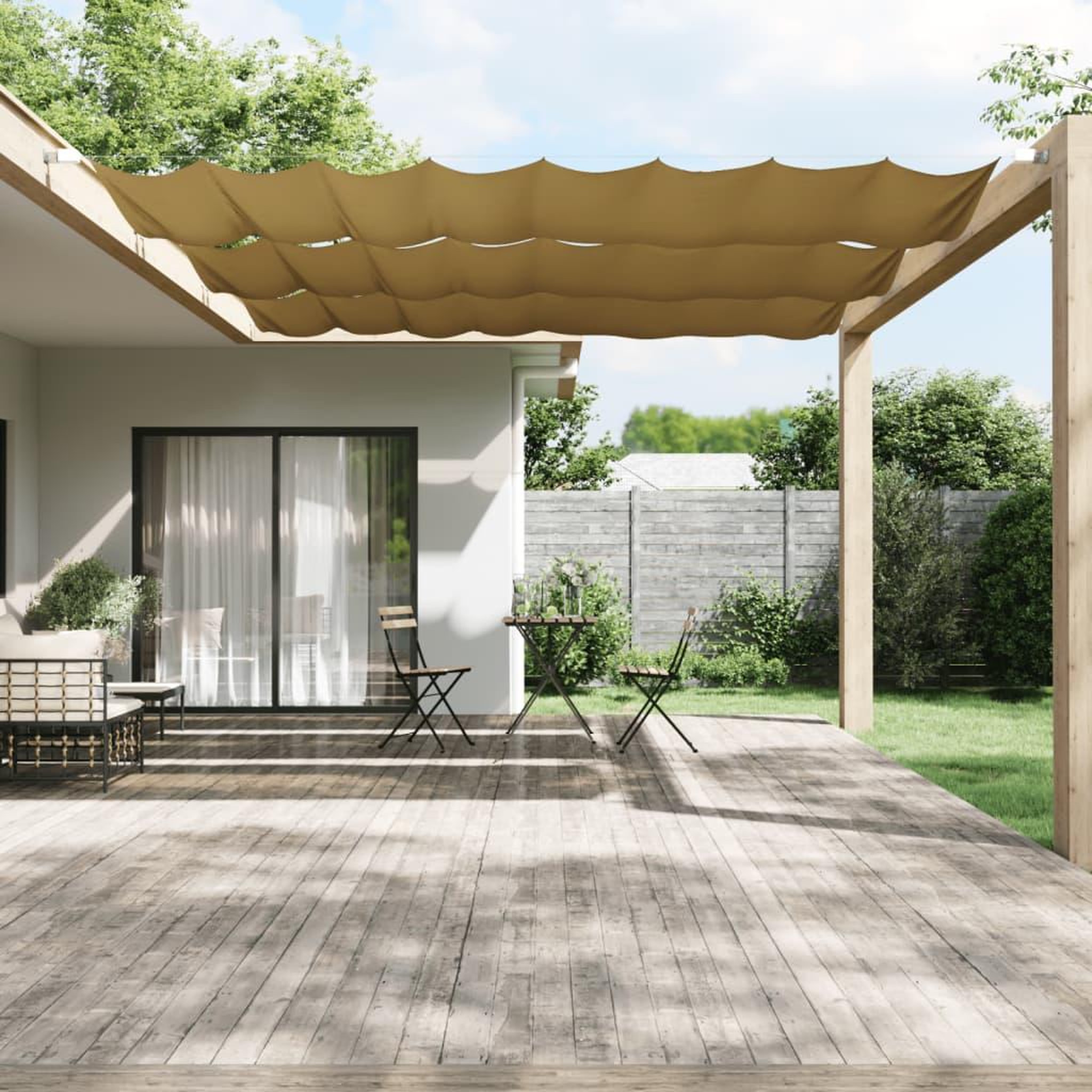 Voir la diapositive 1 : VIDAXL Auvent vertical Beige 140x600 cm Tissu oxford