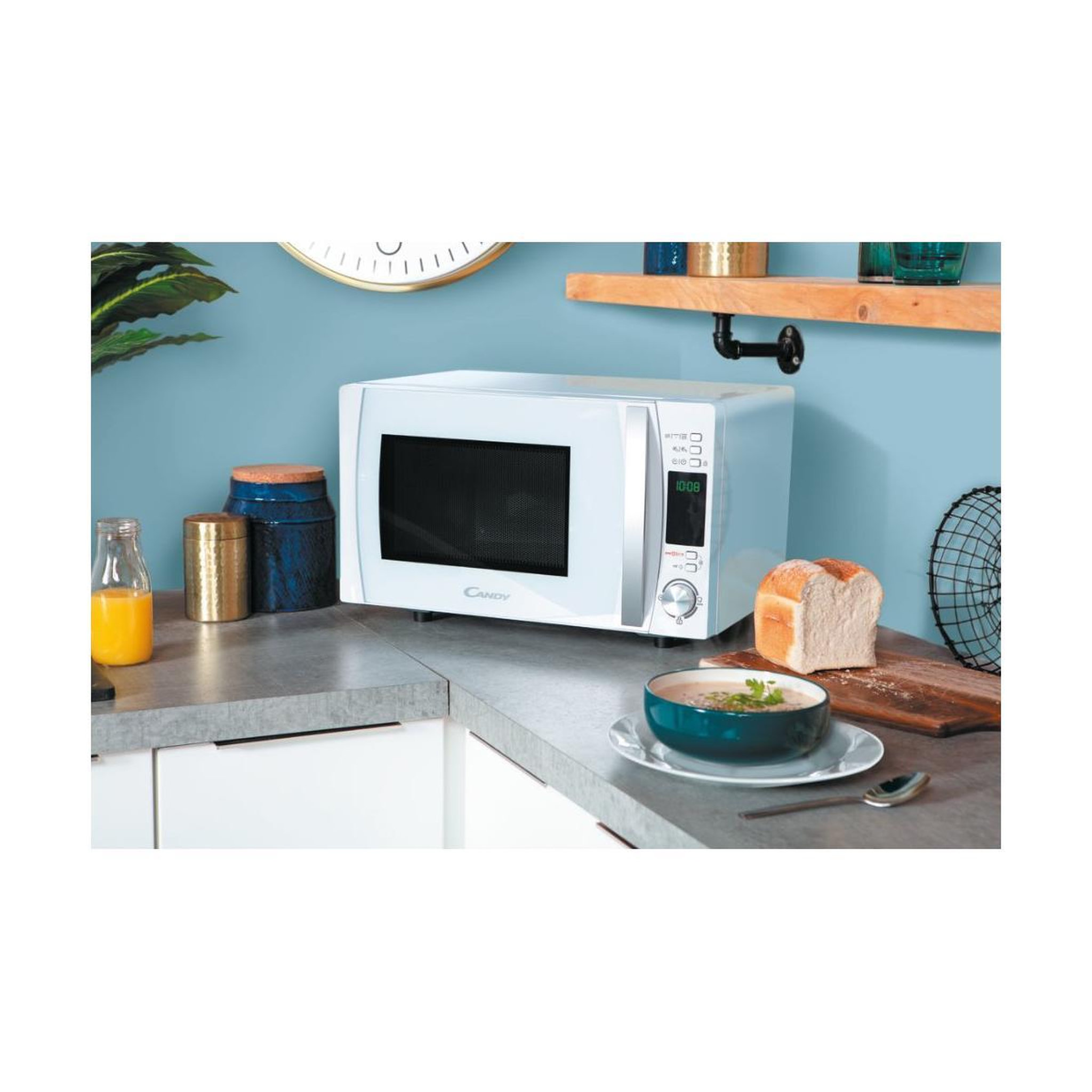 Voir la diapositive 3 : Candy Micro-ondes à surface plane Candy COOKinApp CMXG20DW avec gril 20 L 700 W Blanc