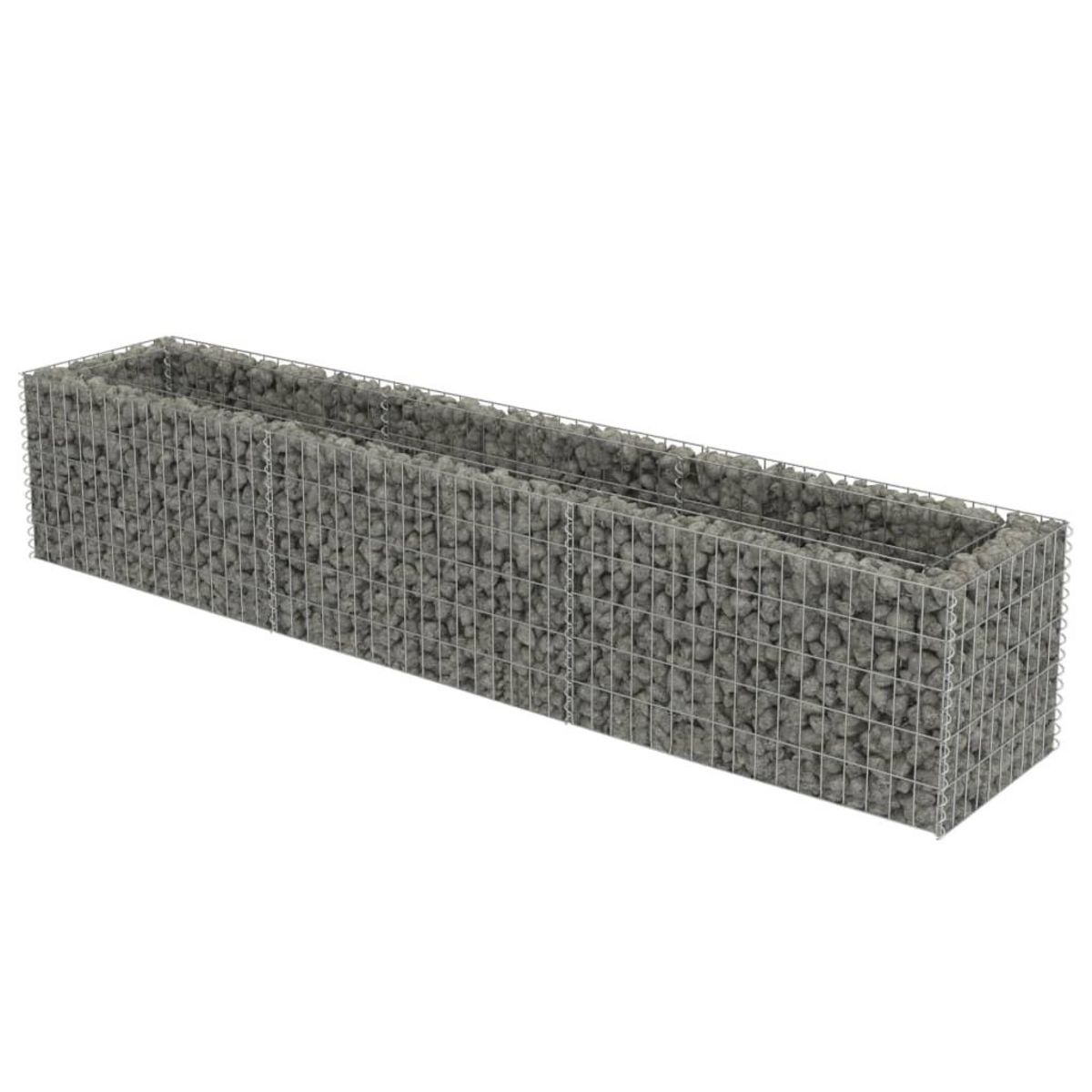 VIDAXL Lit sureleve a gabion Acier galvanise 270x50x50 cm