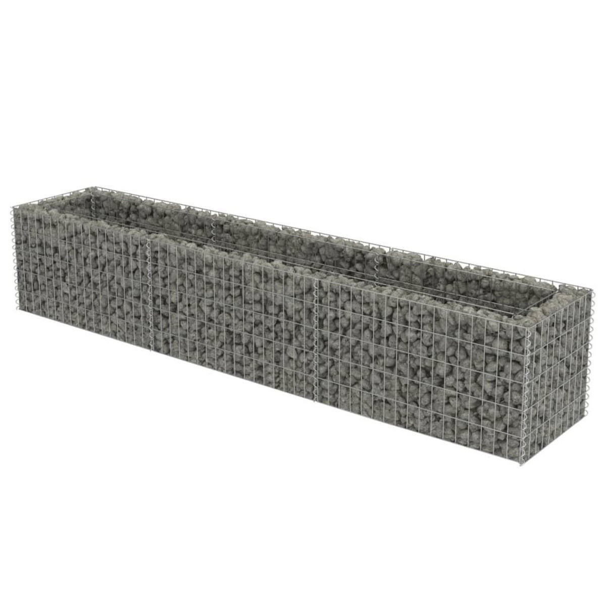 VIDAXL Lit sureleve a gabion Acier galvanise 270x50x50 cm