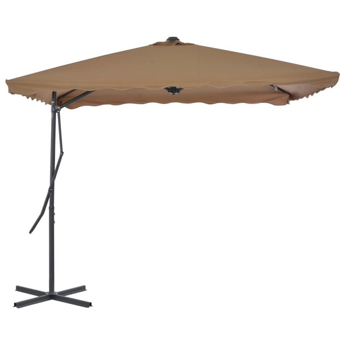 VIDAXL Parasol d'exterieur avec poteau en acier 250 x 250 cm Taupe