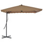 Voir la diapositive 3 : VIDAXL Parasol d'exterieur avec poteau en acier 250 x 250 cm Taupe