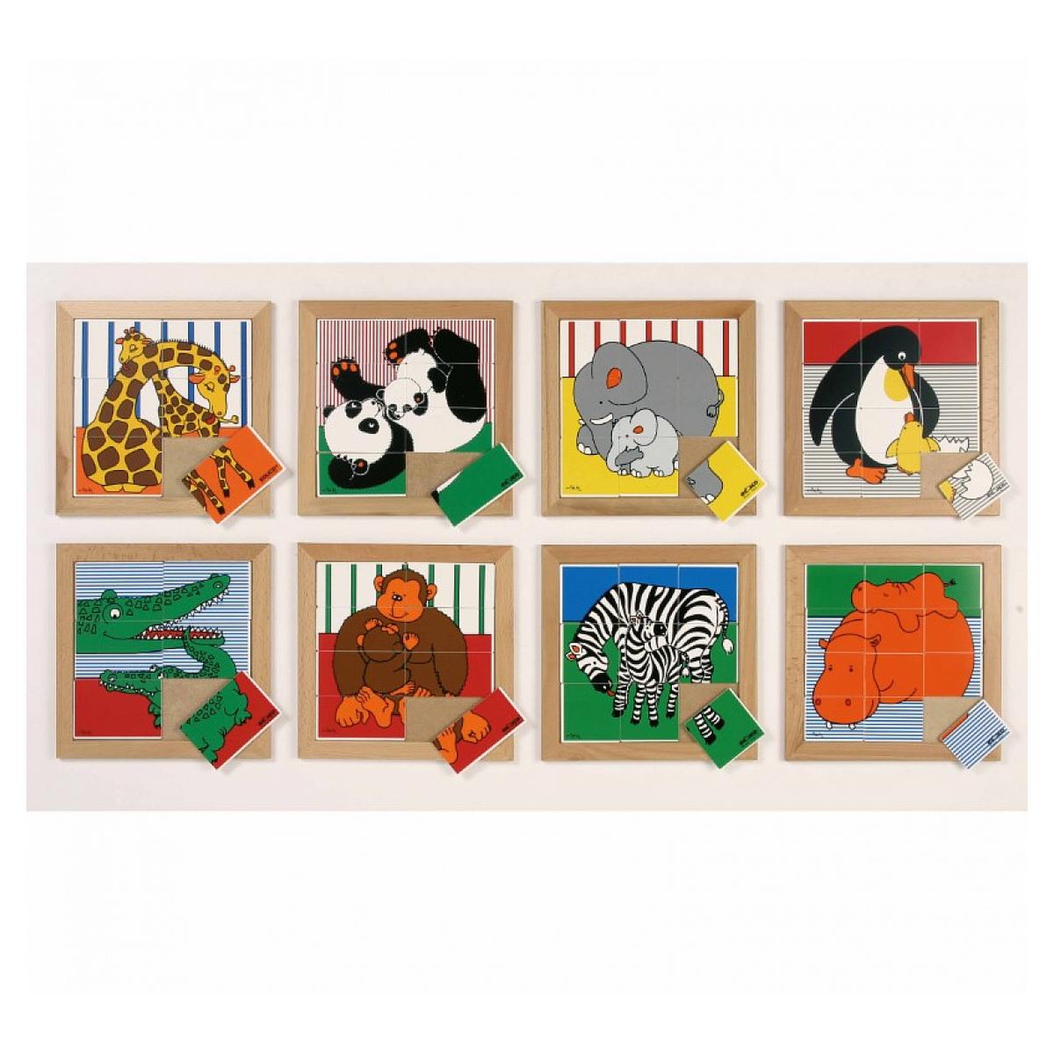 EDUCO Puzzle animal Maman et leurs bébés: le lot de 4 puzzles - jeu Montessori