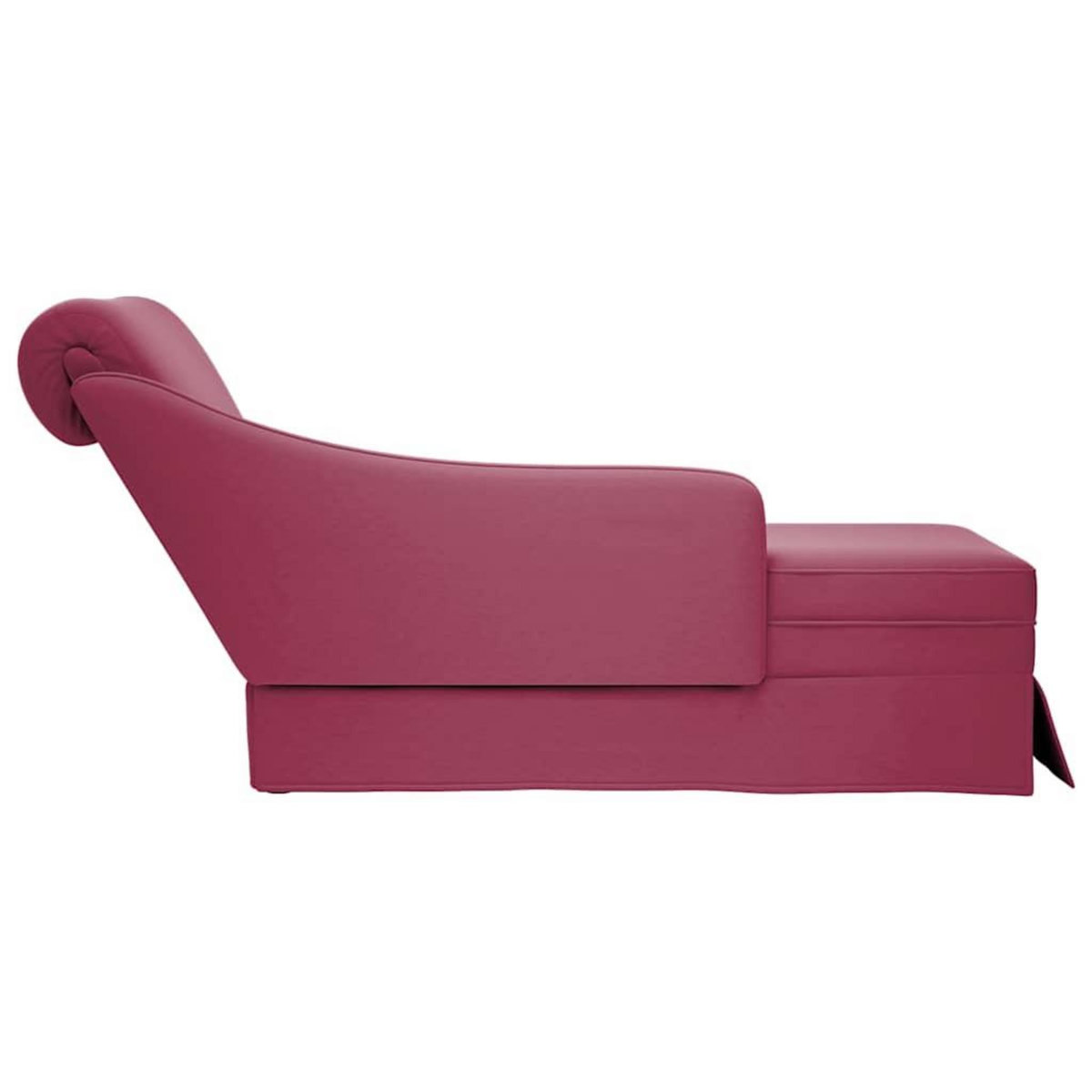 VIDAXL Fauteuil long avec traversin et accoudoir droit rouge bordeaux