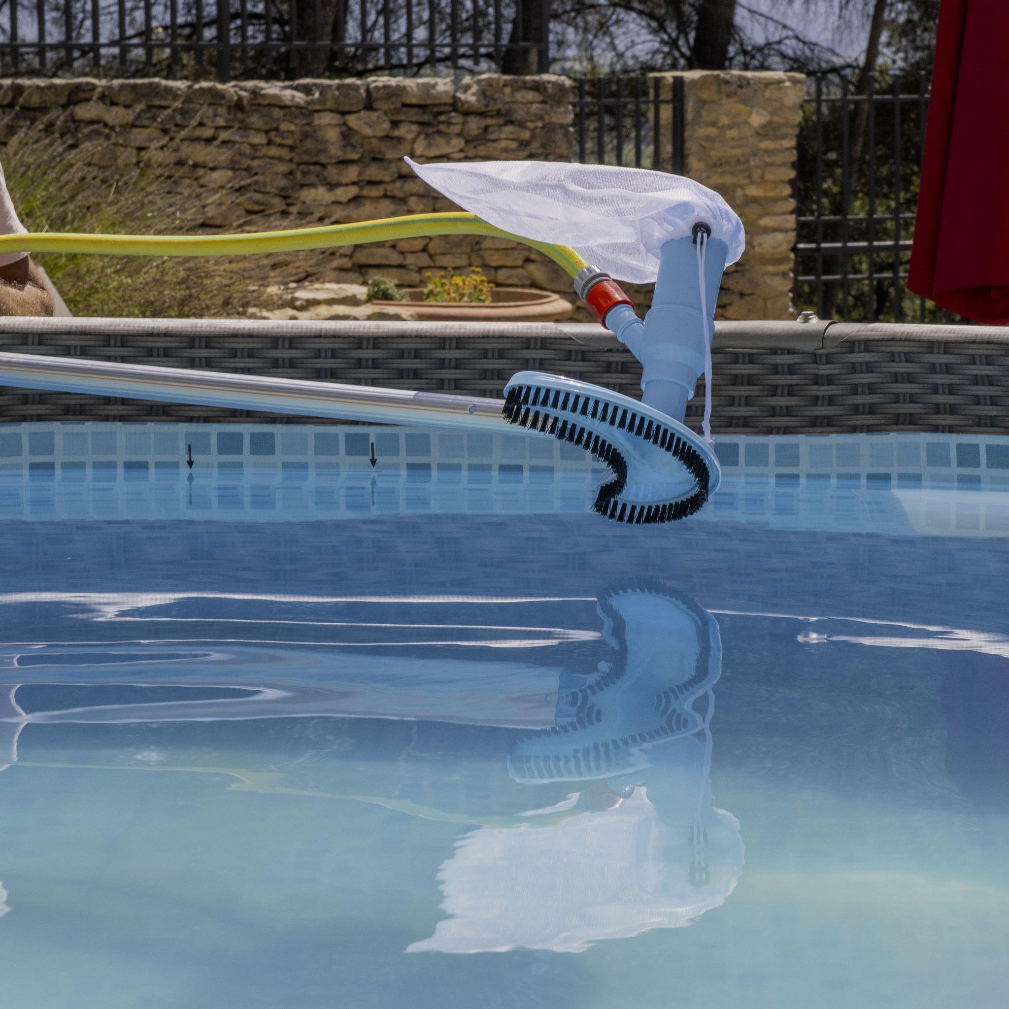 Voir la diapositive 5 : WERKAPRO Aspirateur piscine grande brosse plus filet WERKA PRO