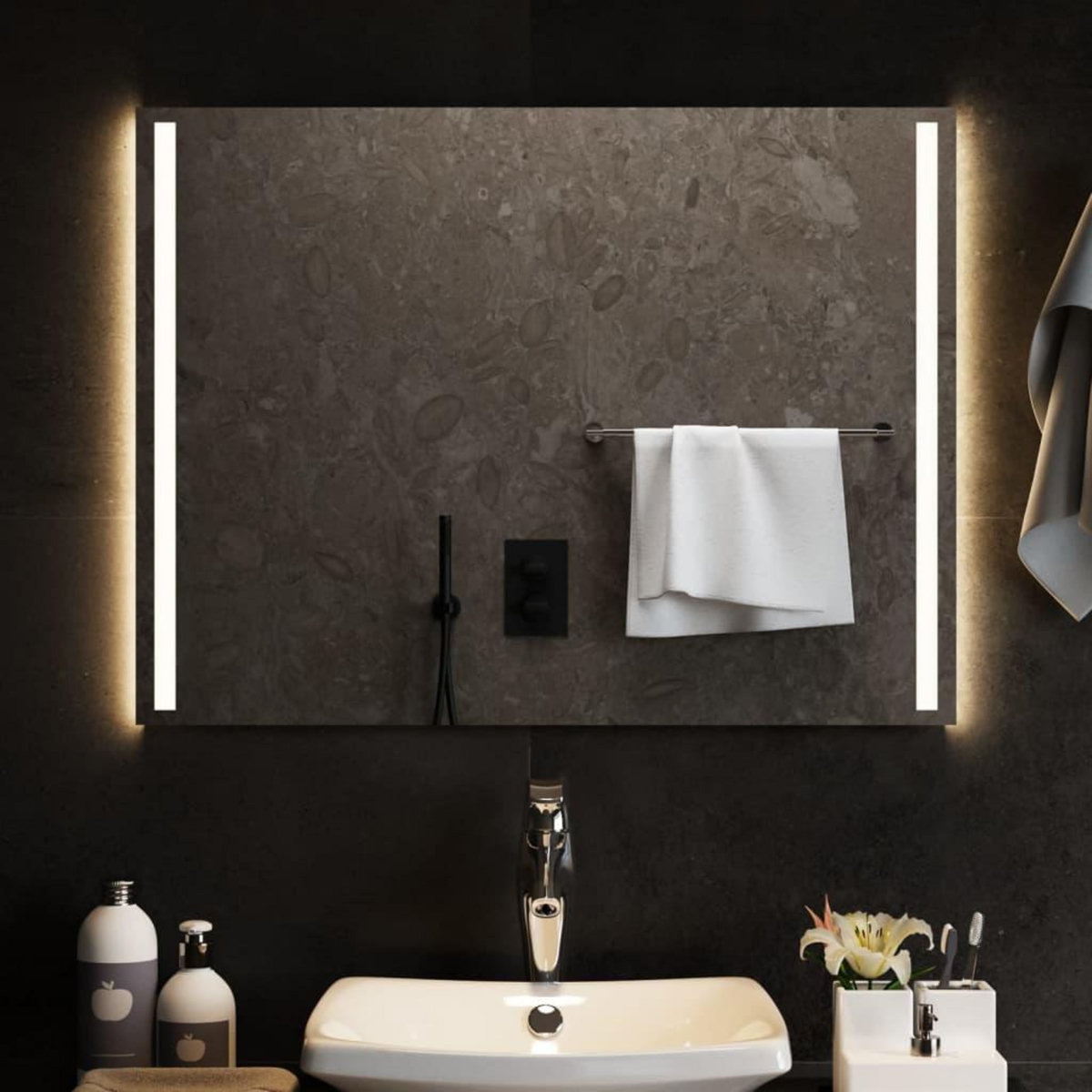 VIDAXL Miroir de salle de bain a LED 80x60 cm